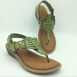 Clarks Wedge Thong Sandals Green 9.5